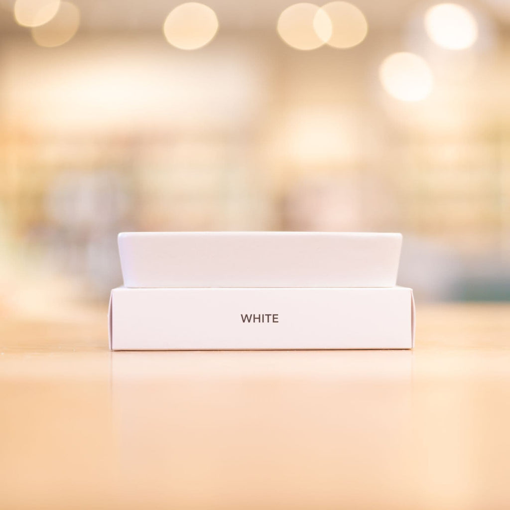 White Porcelain and Bamboo Soap Dish by Buff City Soap Supply, LLC