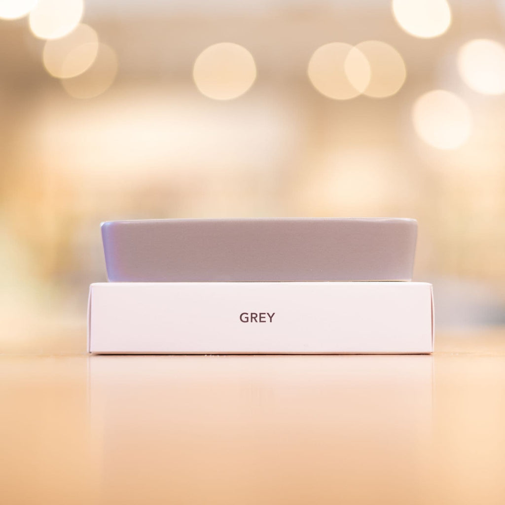 Grey Porcelain and Bamboo Soap Dish by Buff City Soap Supply, LLC